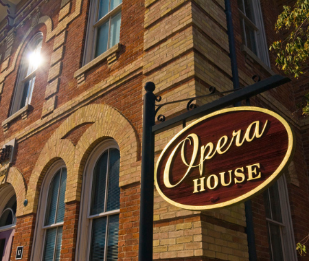 Opera House sign in from of the Opera House building